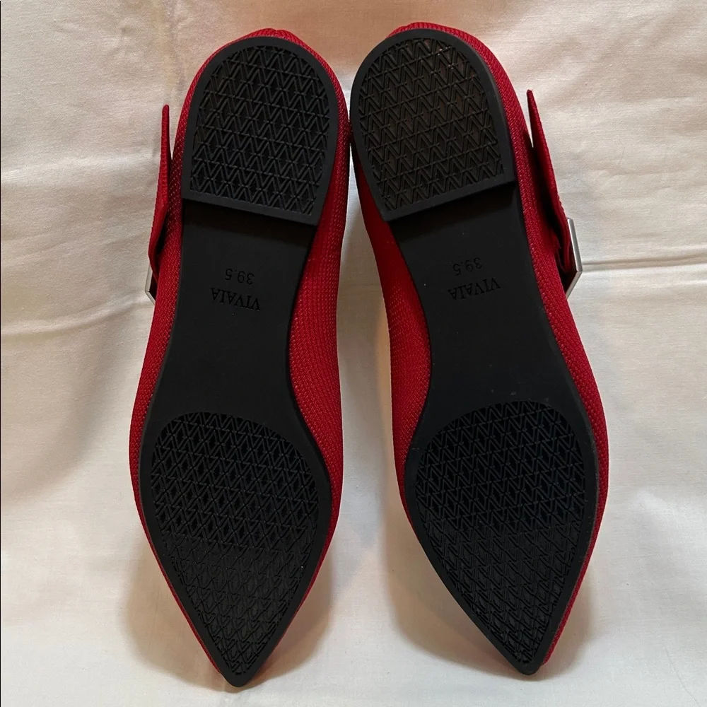 Vivaia Pointed Toe Mary Jane (Maria) Flats Ruby Red Size US 8.5 NWOT - Picture 3 of 5